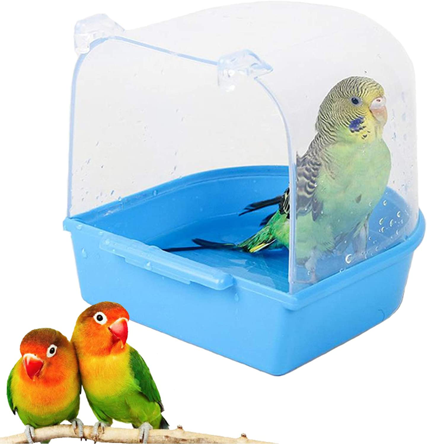 Kathson Parrot Bath Box Bird Cage Accessory Supplies Bathing Tub Bath for Pet Brids Canary Budgies Parrot (Random Color) Animals & Pet Supplies > Pet Supplies > Bird Supplies > Bird Cage Accessories kathson   