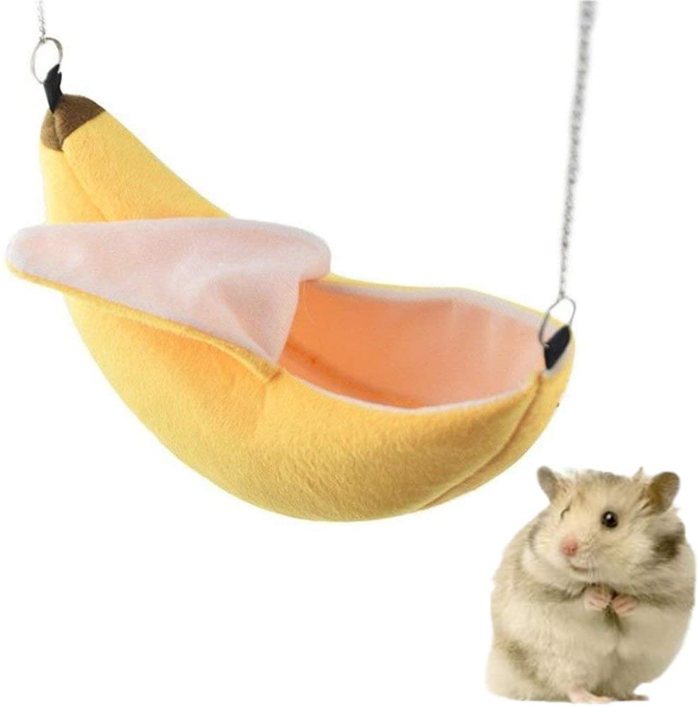 ISMARTEN Banana Hamster Bed House Hammock Small Animal Warm Bed House Cage Nest Hamster Accessories for Sugar Glider Hamster Small Bird Pet (Banana) Animals & Pet Supplies > Pet Supplies > Small Animal Supplies > Small Animal Habitat Accessories ISMARTEN   