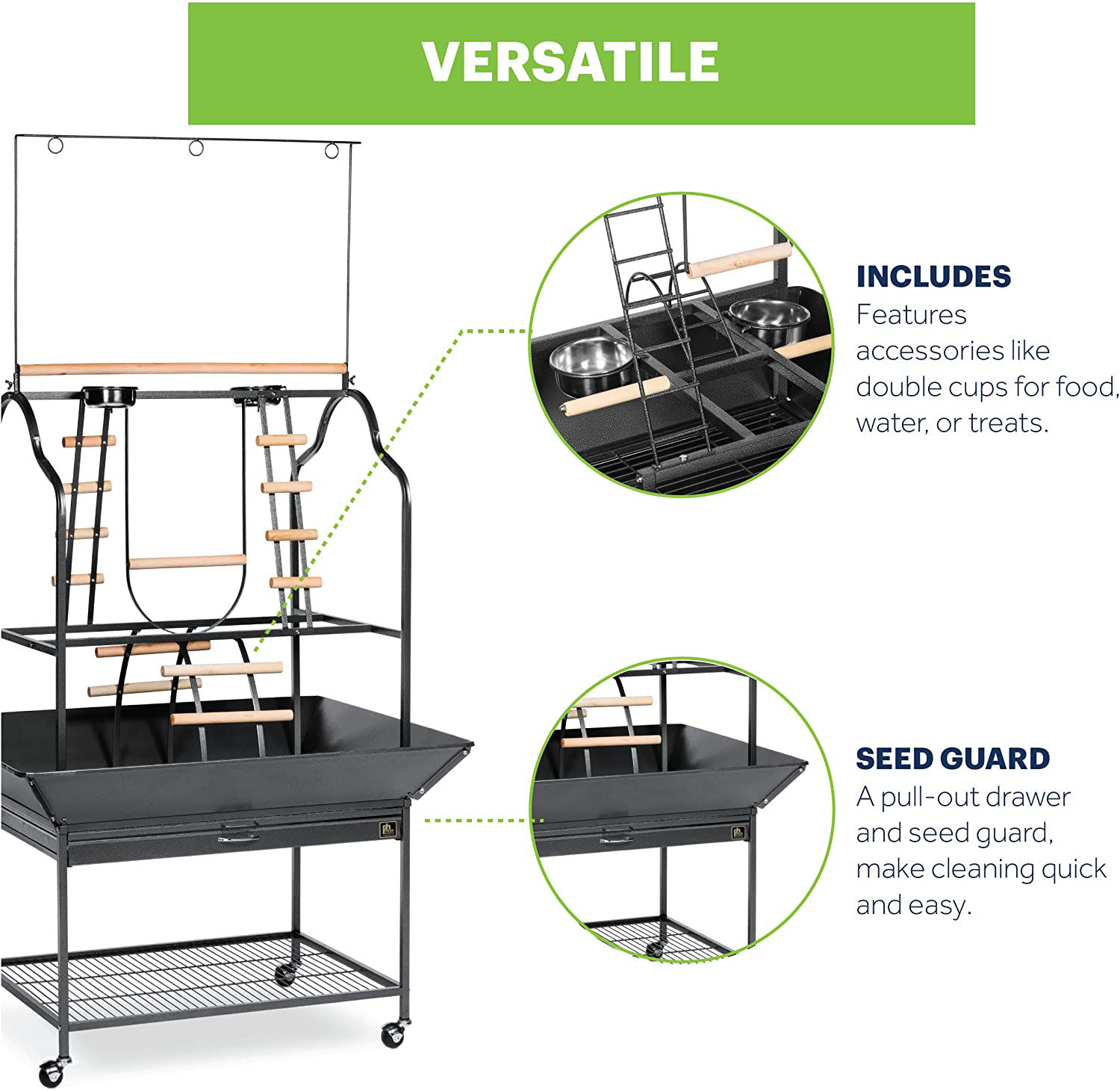 Prevue Pet Products Hendryx 3180 Pet Products Parrot Playstand, Black Hammertone Animals & Pet Supplies > Pet Supplies > Bird Supplies > Bird Cages & Stands Prevue Pet Products   