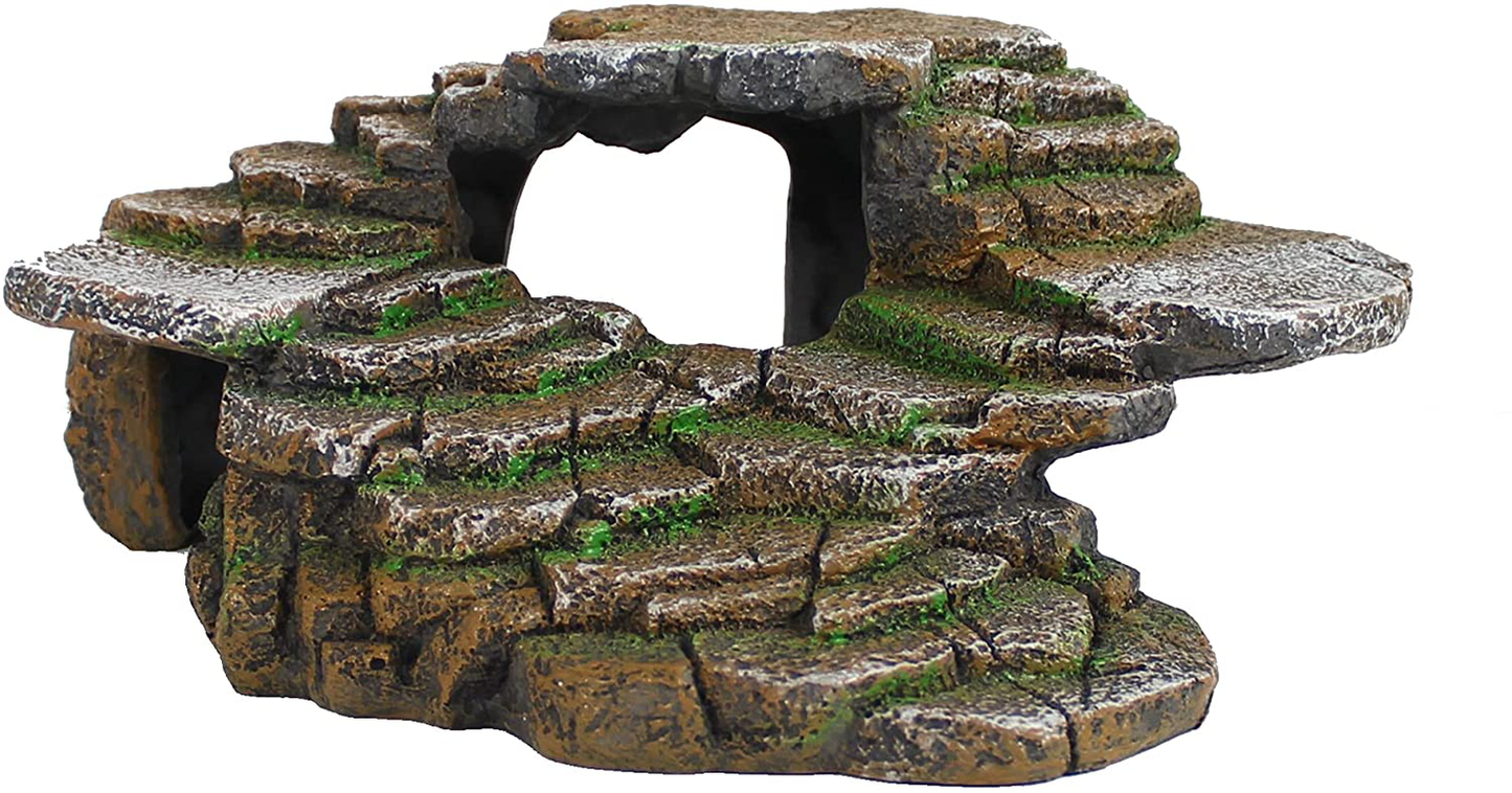 Penn-Plax Reptology Shale Step Ledge for Aquariums & Terrariums, Adds Hiding Spots, Swim Throughs, Basking Ledges for Fish, Reptiles, Amphibians, and Small Animals Animals & Pet Supplies > Pet Supplies > Reptile & Amphibian Supplies > Reptile & Amphibian Habitat Accessories Penn-Plax Medium  