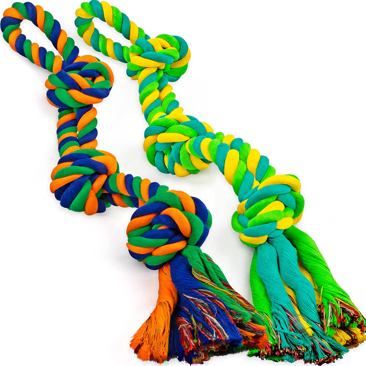 SHARLOVY Large Dog Chew Toys, Tough Dog Toys for Aggressive Chewers Large Breed,Heavy Duty Dental Dog Rope Toys Kit for Medium Dogs,5 Knots Indestructible Dog Toys, Cotton Puppy Teething Chew Tug Toy Animals & Pet Supplies > Pet Supplies > Dog Supplies > Dog Toys SHARLOVY 2 PACK  