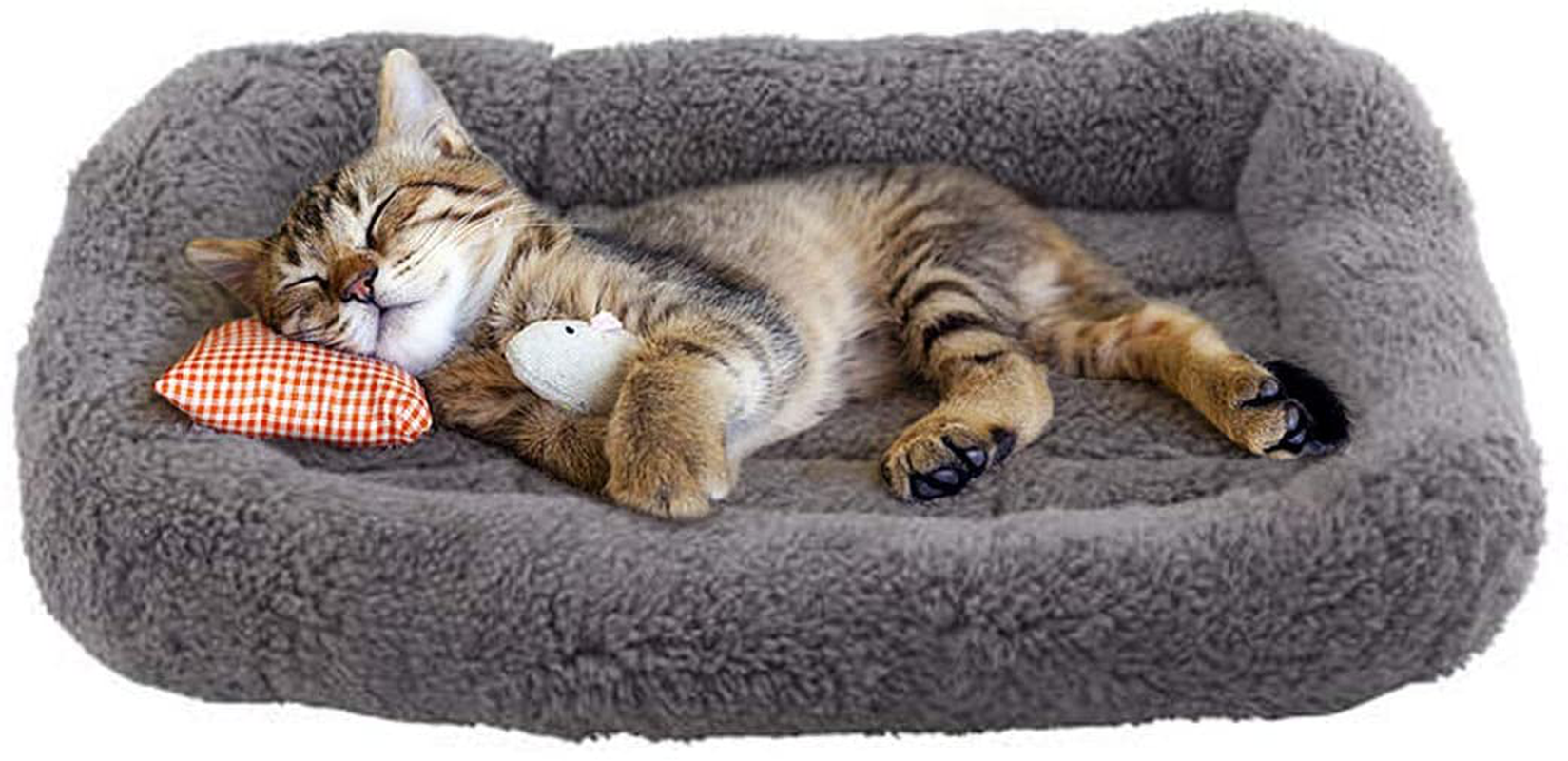 Enjoying Pet Bed Mat - Cotton Cat Mat Warming Dog Crate Pad for Small Dogs, Cats, Gray Animals & Pet Supplies > Pet Supplies > Cat Supplies > Cat Beds Enjoying   