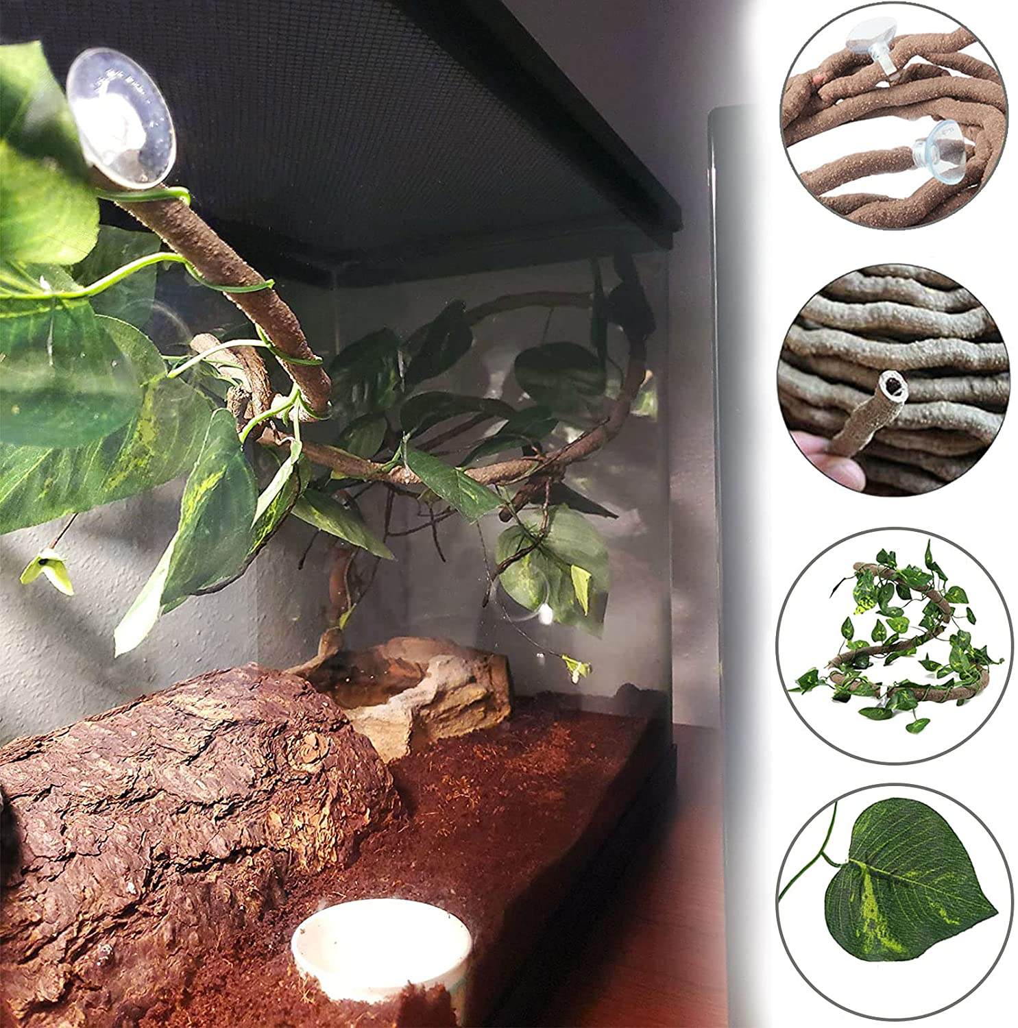 Tfwadmx Large Reptile Hideout Cave Lizard Resin Hollow Tree Trunk Habitat Decoration Decaying Driftwood Hut Ornament Bark Bend Tank Decor Terrarium Accessories for Gecko,Chameleon and Hermit Crabs Animals & Pet Supplies > Pet Supplies > Reptile & Amphibian Supplies > Reptile & Amphibian Habitats Tfwadmx   