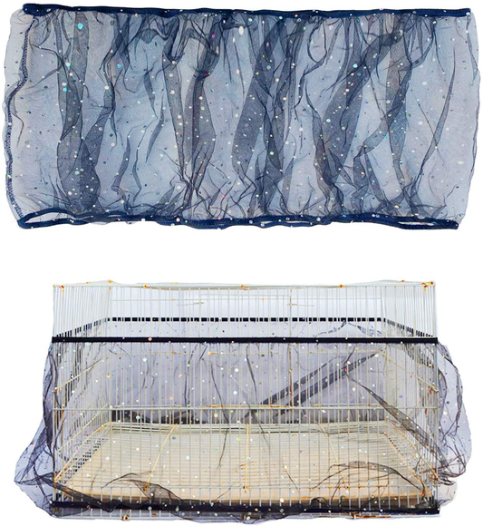 FYANER Bird Cages Cover Seed Catcher Birdcage Nylon Mesh Net Cover Skirt Guard Birdcage Covers(Not Include Birdcage)(Black-M)