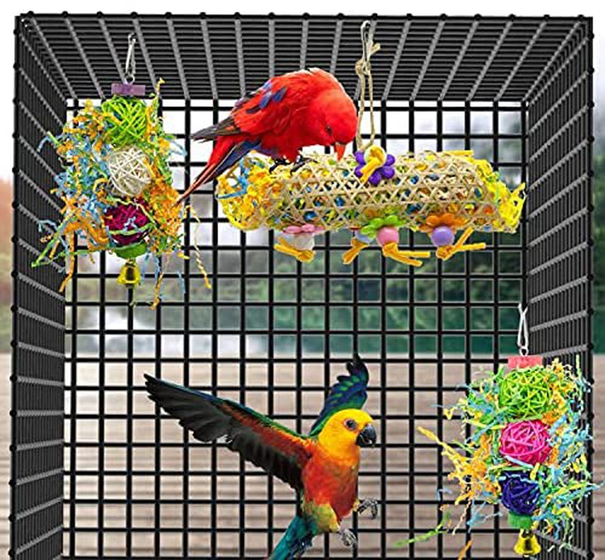 Ebaokuup 3Pack Bird Chewing Toys Foraging Shredder Toy Parrot Cage Shredder Toy Bird Loofah Toys Foraging Hanging Toy for Cockatiel Conure African Grey Parrot Animals & Pet Supplies > Pet Supplies > Bird Supplies > Bird Treats SHANTU   