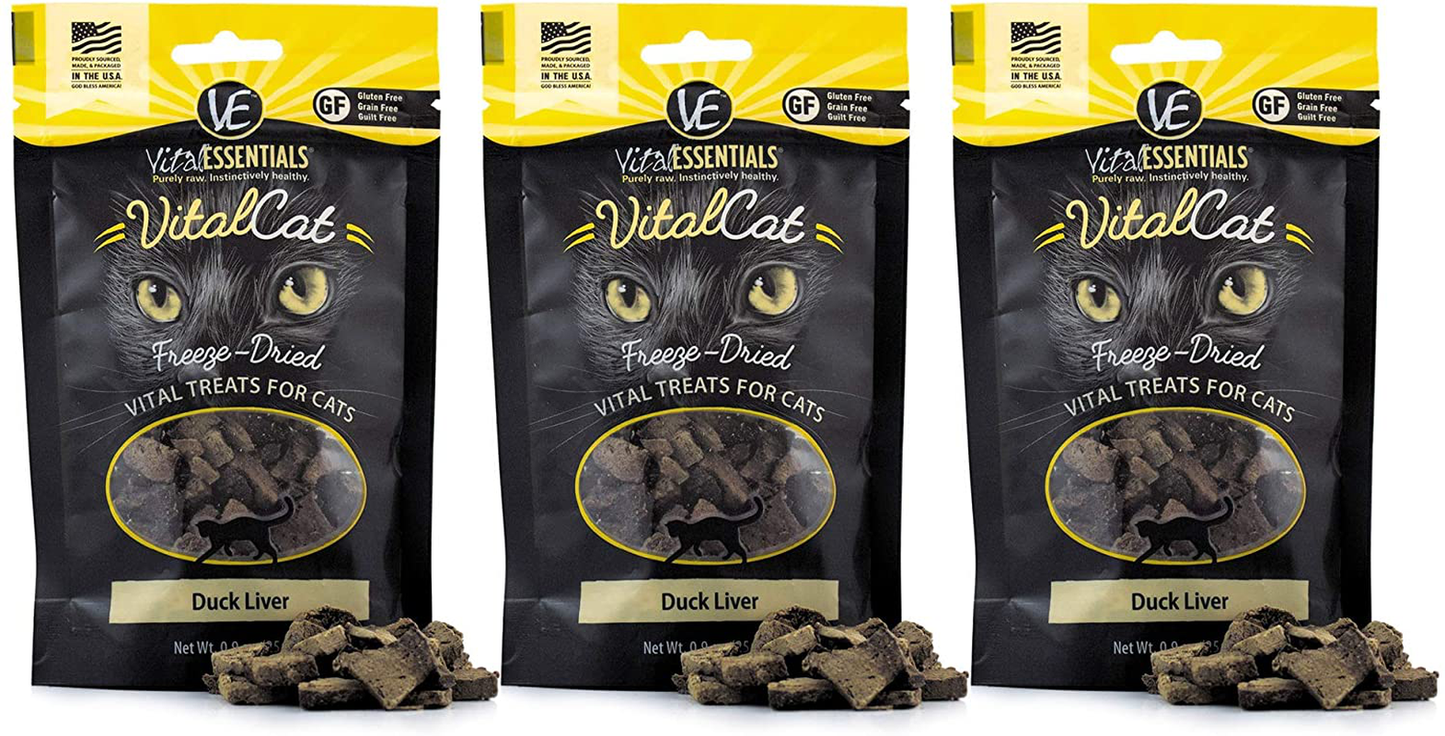 Vital Essentials Vital Cat Freeze-Dried Grain Free Limited Ingredient Cat Treats - 3 Pack Animals & Pet Supplies > Pet Supplies > Cat Supplies > Cat Treats Vital Essentials Duck Liver  