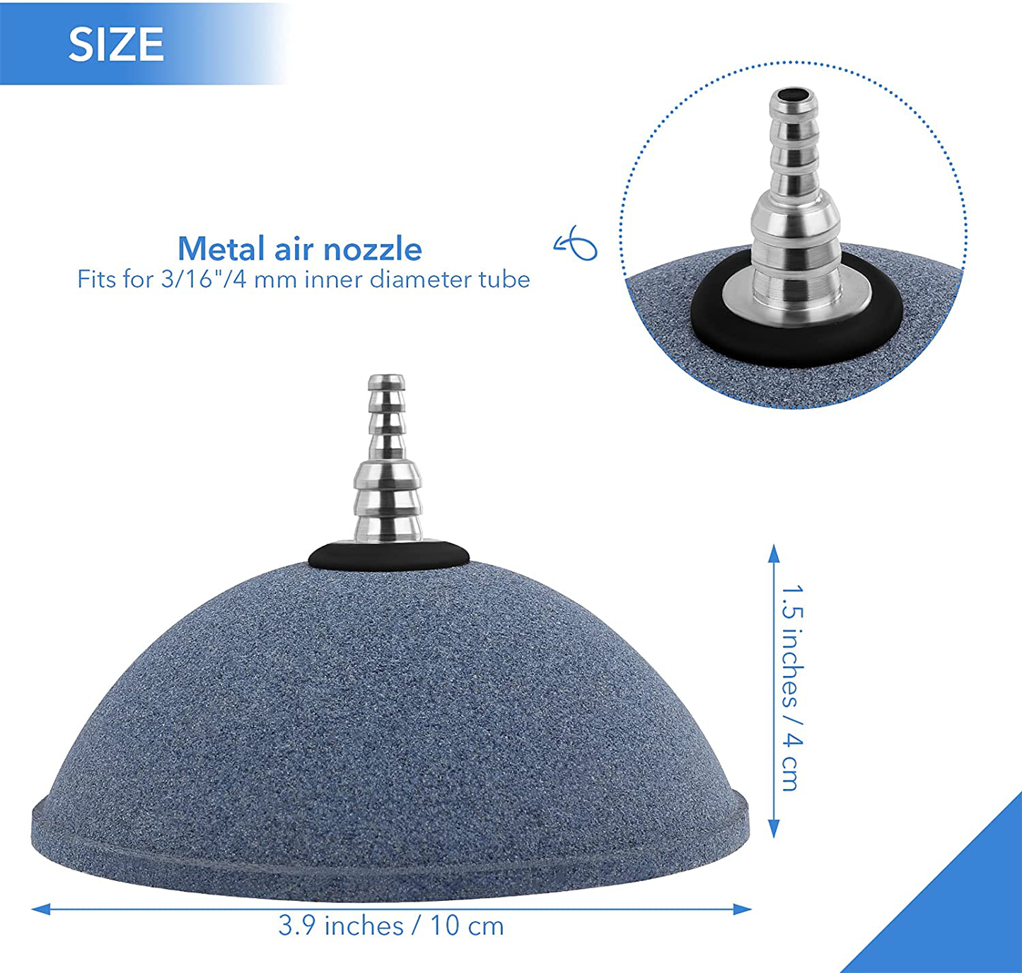 Aneco 4 Pack Hemisphere Shaped Bubble Airstones Ball Shaped Air Stones round Bubble Diffuser Oxygen Stone for Aquarium Fish Tank Hydroponics Fits for 3/16 Inch/4 Mm Inner Diameter Tube Animals & Pet Supplies > Pet Supplies > Fish Supplies > Aquarium Air Stones & Diffusers Aneco   