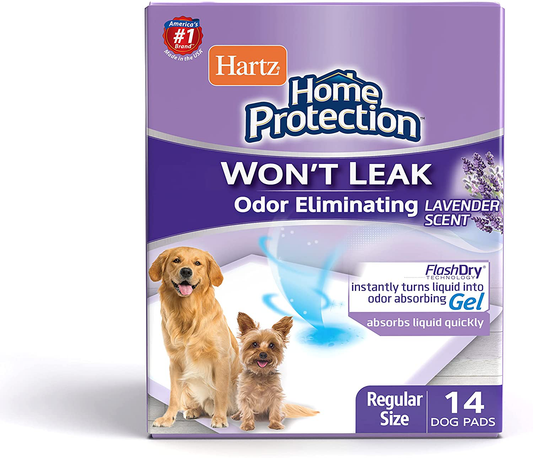 Hartz Home Protection Odor Eliminating Dog Pads, Varies Sizes Animals & Pet Supplies > Pet Supplies > Dog Supplies > Dog Diaper Pads & Liners Hartz Lavender Regular 21 X 21 (14 Count) 