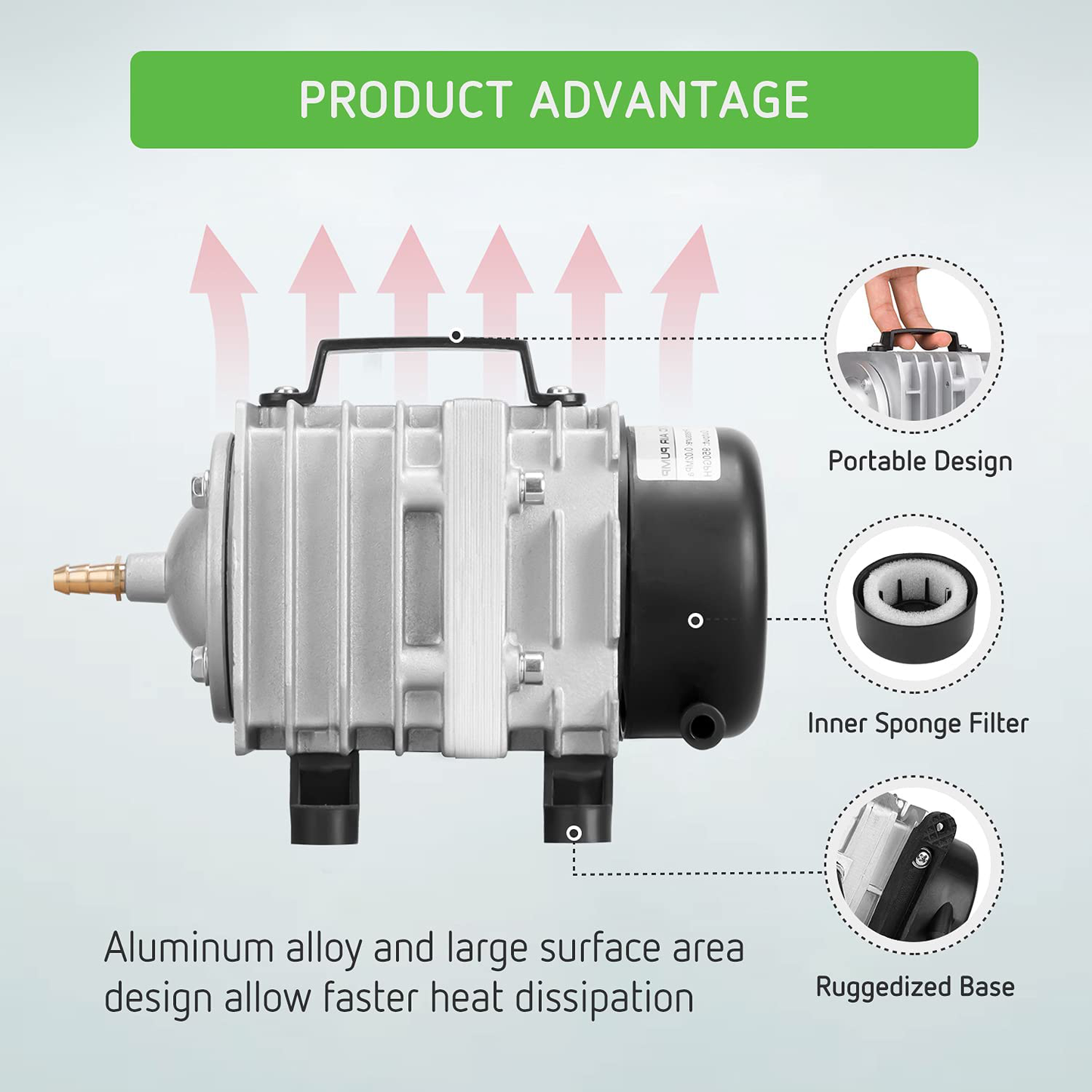 VIVOSUN 317-1750GPH Commercial Air Pump 20W-102W, 18L-110L/Min, 6-12 Outlets Air Pumps for Aquarium and Hydroponic Systems Animals & Pet Supplies > Pet Supplies > Fish Supplies > Aquarium Fish Nets VIVOSUN   