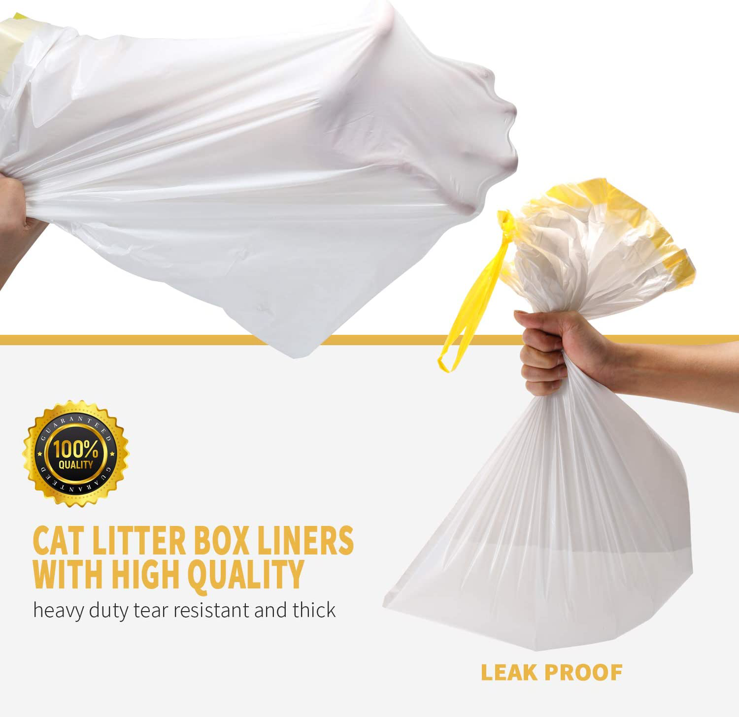 KONE Cat Litter Box Liners,20 COUNT Drawstring Kitty Litter Pan Bags Giant Cat Litter Bags Extra Durable Pet Cat Supplies, 45 Inch-18 Inch Animals & Pet Supplies > Pet Supplies > Cat Supplies > Cat Litter Box Liners KONE   
