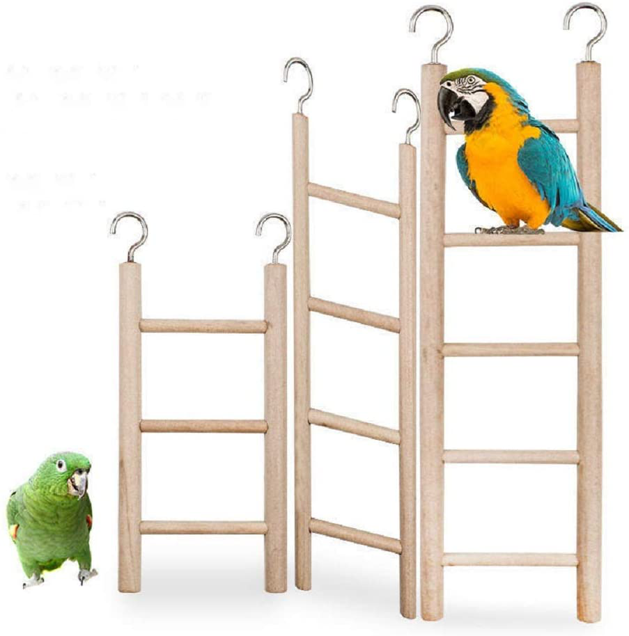 Birdie Basics 8-Step Wood Ladder for Bird, 14 Inch