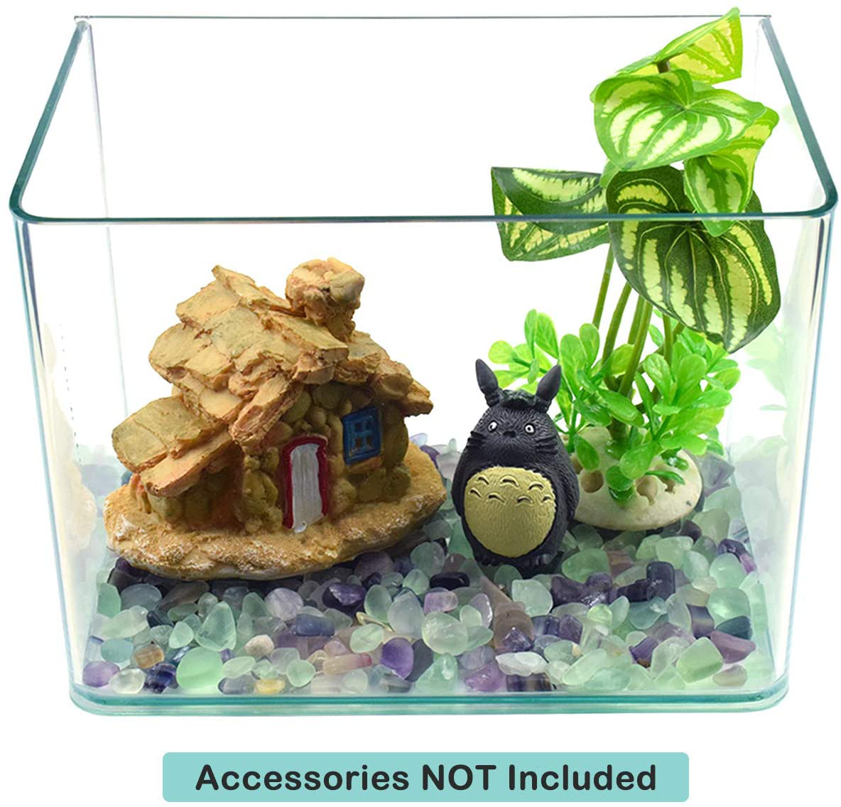 WAYBER Decorative Crystal Pebbles, 1 Lb/460G (Fill 0.9 Cup) Natural Quartz Stones Aquarium Gravel Sea Glass Rock Sand for Fish Turtle Tank/Air Plants Decoration