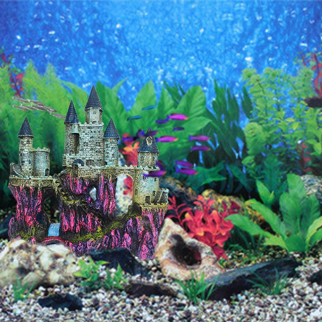 PINVNBY Aquarium Resin Castle Decoration Fish Tank Driftwood Castle Cave Hideouts House Plants Supplies Accessories(3 Pcs) Animals & Pet Supplies > Pet Supplies > Fish Supplies > Aquarium Decor PINVNBY   