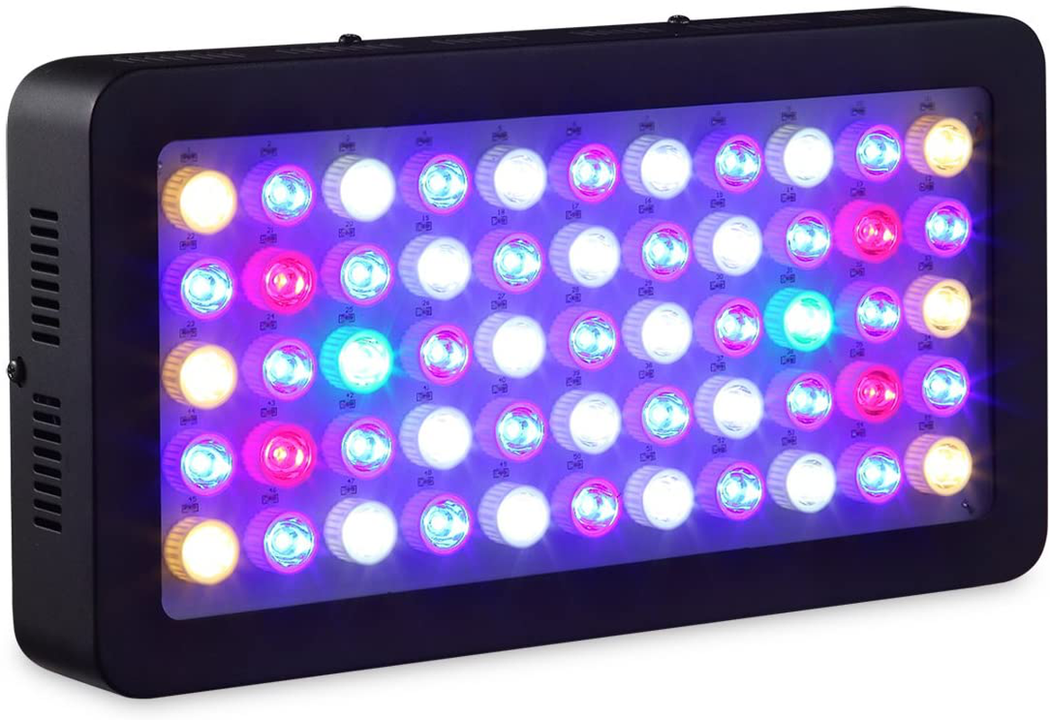 ARKNOAH LED Aquarium Light 165W Full Spectrum Dimmable for Fish Tank Coral Reef Growth in Freshwater and Saltwater with White Blue LPS