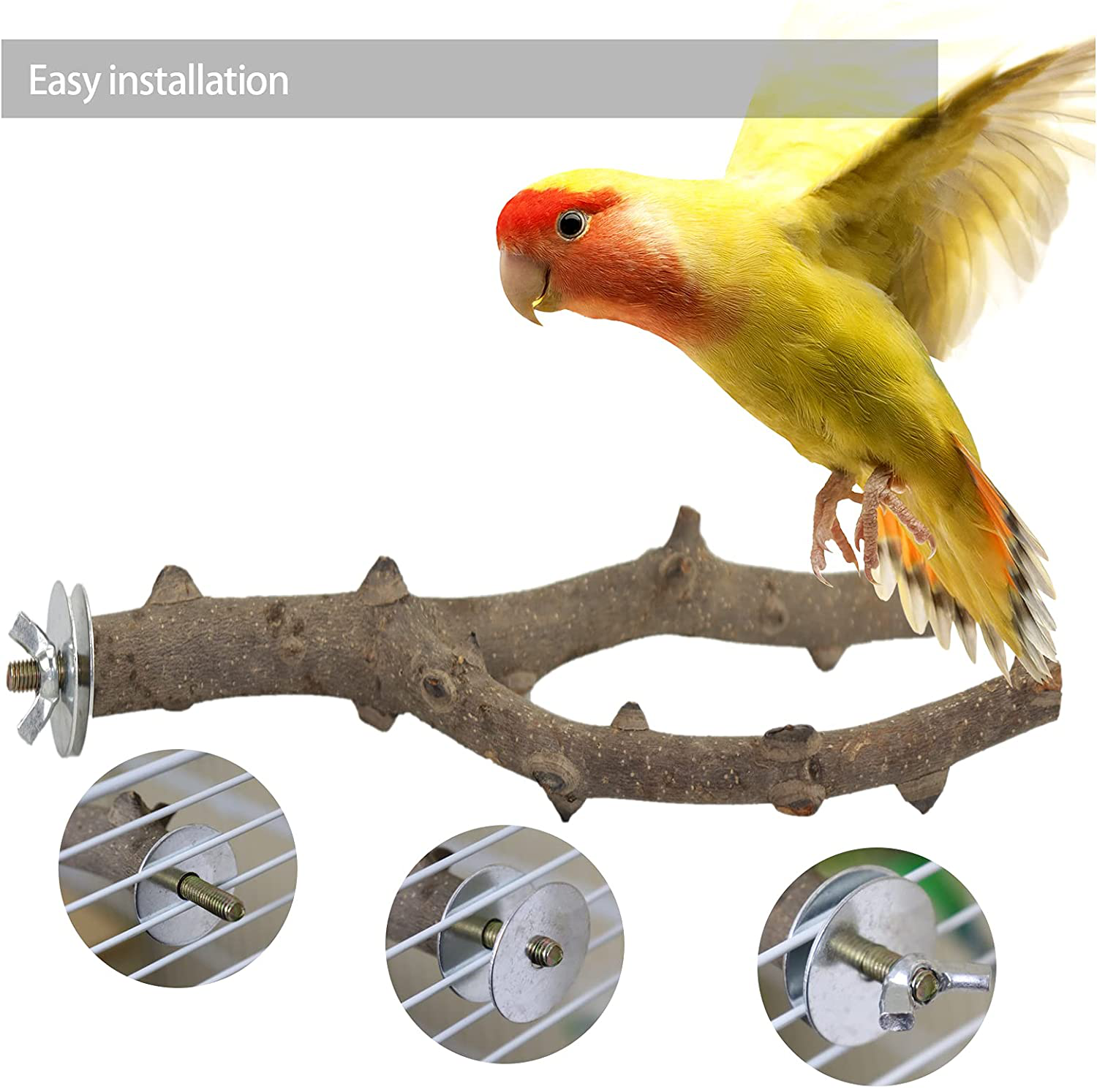 RF-X Bird Toys, Parrot Toys Rope Hammock Ladder, Bird Climbing Net Swing Peppered Wood Chewing Stand Post Set of 3, Suitable for Macaws, African Grey Parrots, Budgerigars, Canaries Etc Animals & Pet Supplies > Pet Supplies > Bird Supplies > Bird Ladders & Perches RF-X   