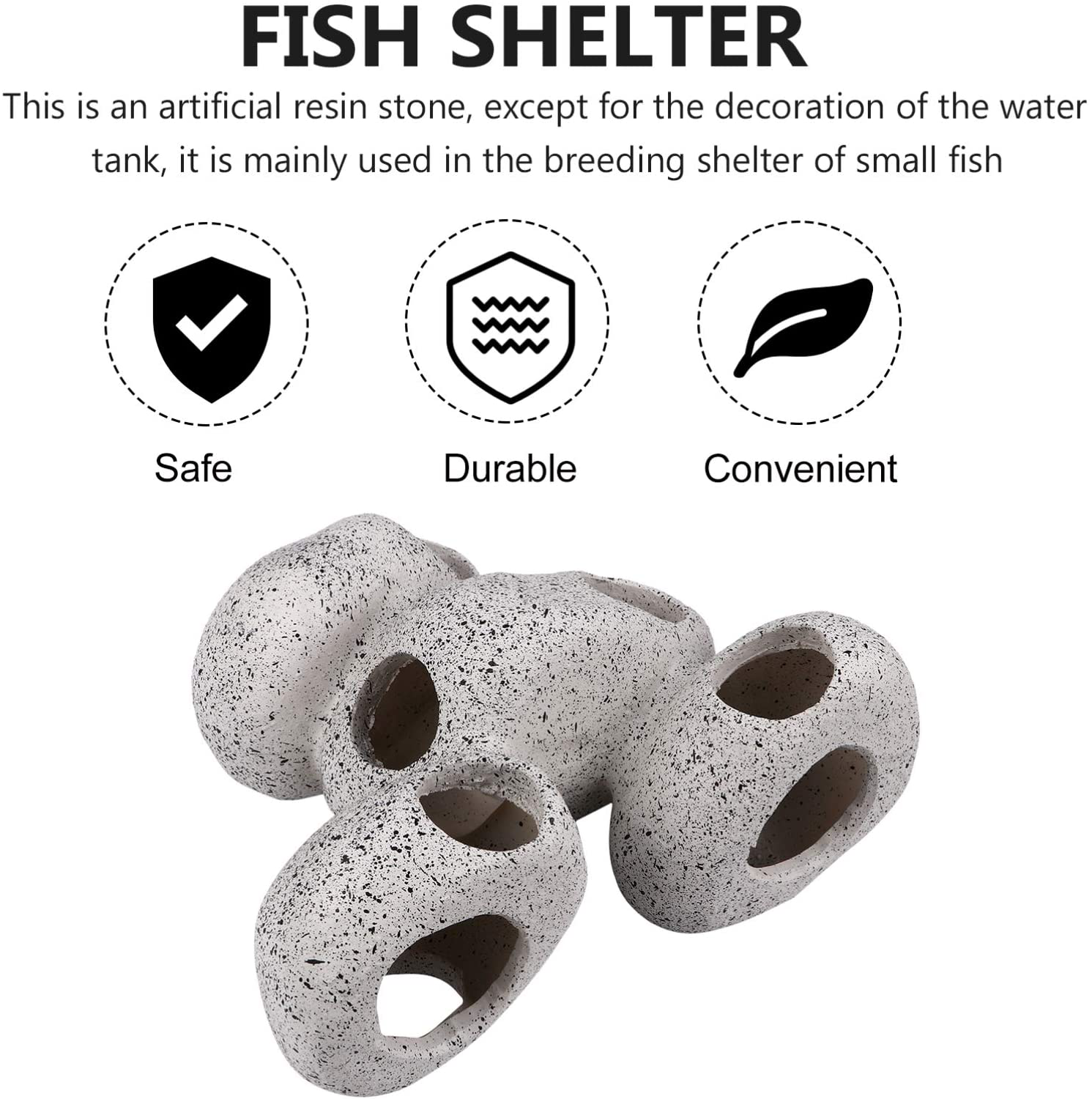 Balacoo Aquarium Stone Cave Small Fish Hideout Cave Resin Rock Hideaway Fish Tank Breeding House Fish Tank Layout Decor for Fish Tank Aquarium Landscape Decor Animals & Pet Supplies > Pet Supplies > Fish Supplies > Aquarium Decor balacoo   