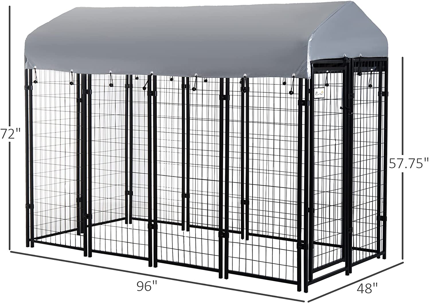 Pawhut Large Outdoor Dog Kennel Galvanized Steel Fence with Uv-Resistant Oxford Cloth Roof & Secure Lock Animals & Pet Supplies > Pet Supplies > Dog Supplies > Dog Houses Aosom LLC   