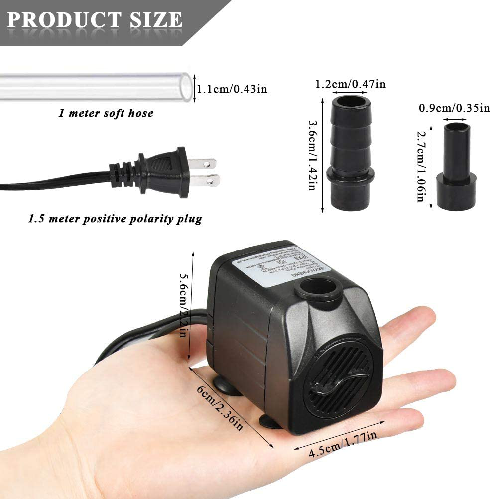 ATPWONZ 10Watt Submersible Water Fountain Pump with LED Light for Water Feature, Aquarium Fish Tanks, Outdoor Pond, Small Pools, Indoor Fountain Pumps, Home Décor Fountain Garden House Water Animals & Pet Supplies > Pet Supplies > Fish Supplies > Aquarium & Pond Tubing ATPWONZ   
