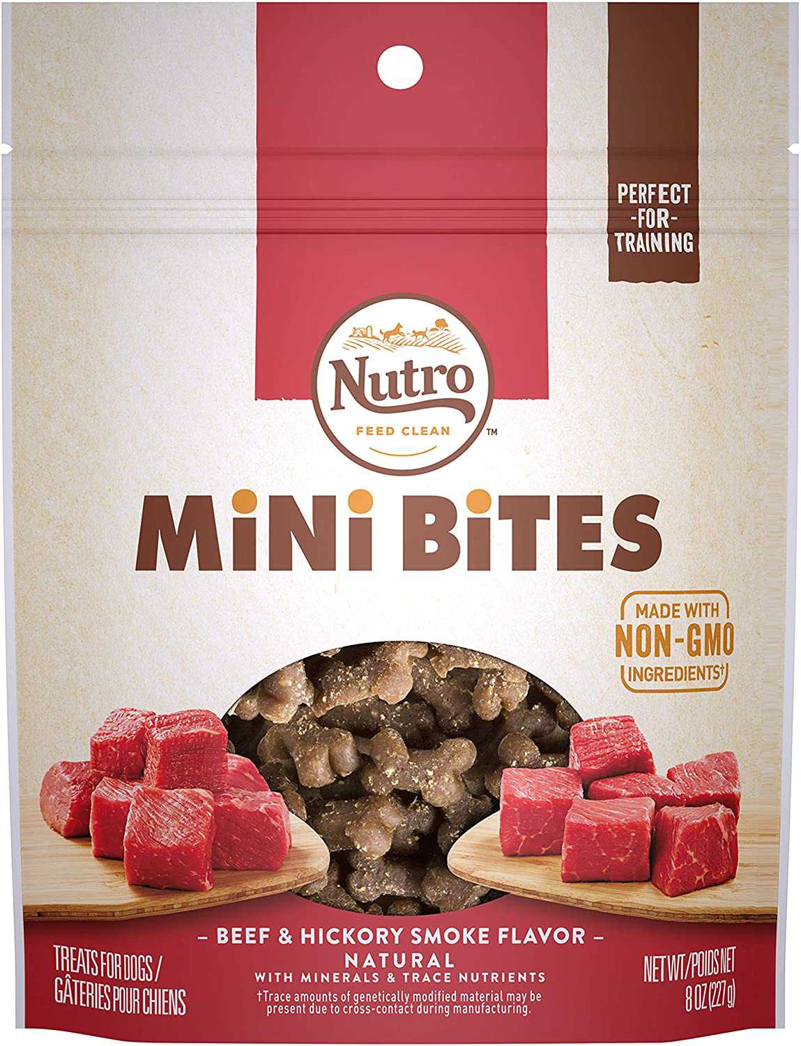 NUTRO Mini Bites Dog Treats Animals & Pet Supplies > Pet Supplies > Small Animal Supplies > Small Animal Treats Nutro Beef & Hickory Smoke 8 Ounce. 