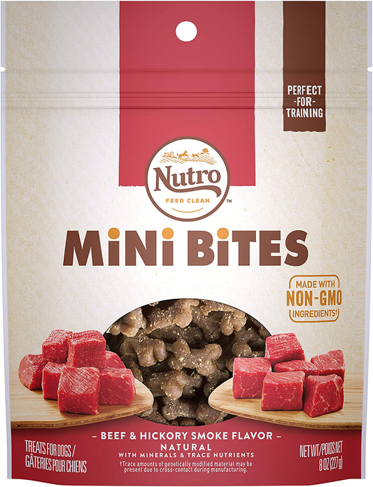 NUTRO Mini Bites Dog Treats Animals & Pet Supplies > Pet Supplies > Small Animal Supplies > Small Animal Treats Nutro Beef & Hickory Smoke 8 Ounce. 