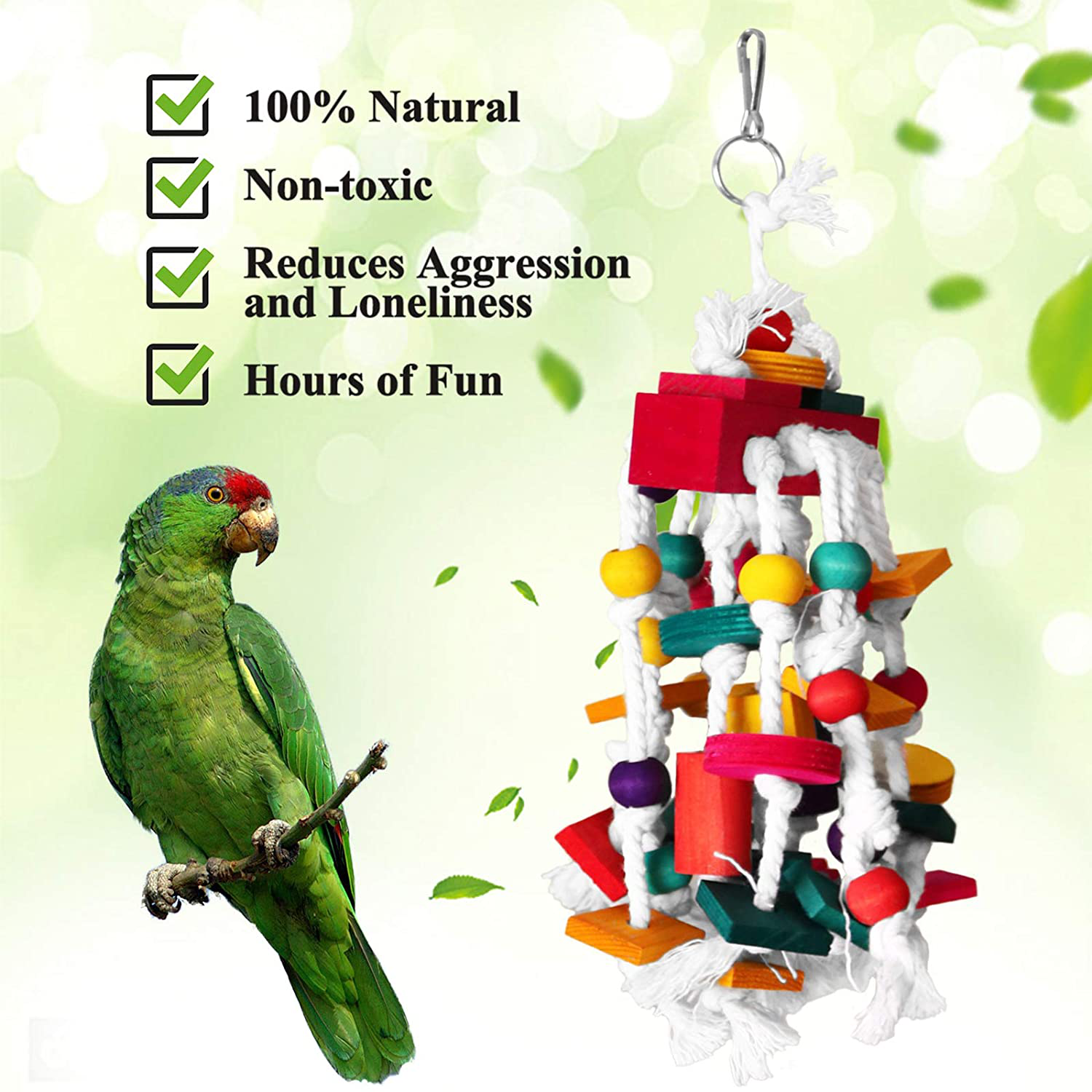 Rypet Bird Chewing Toy - Parrot Cage Bite Toys Wooden Block Bird Parrot Toys for Small and Medium Parrots and Birds Animals & Pet Supplies > Pet Supplies > Bird Supplies > Bird Treats Rypet   