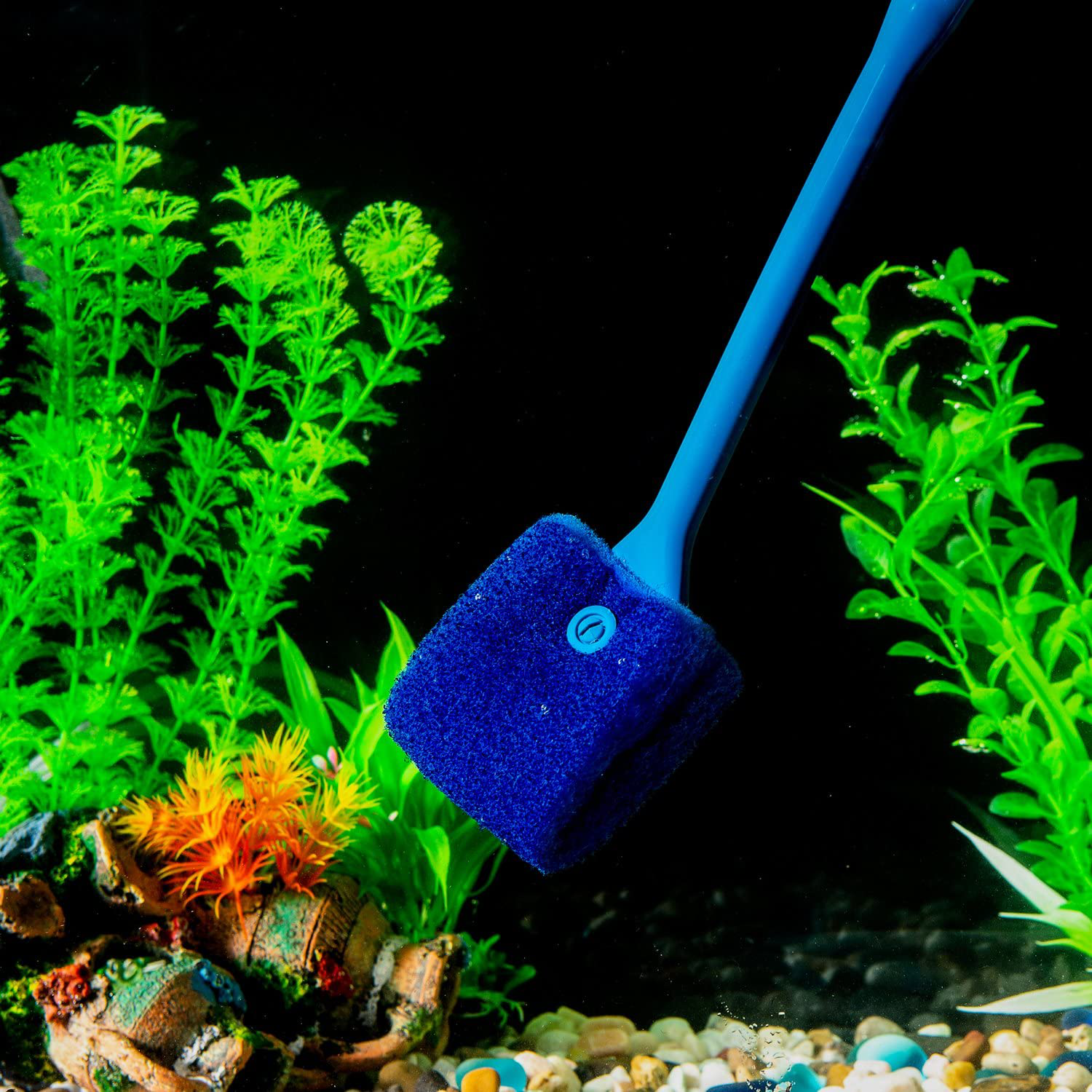 SLSON Aquarium Algae Scraper Double Sided Sponge Brush Cleaner Long Handle Fish Tank Scrubber for Glass Aquariums and Home Kitchen,15.4 Inches Animals & Pet Supplies > Pet Supplies > Fish Supplies > Aquarium Cleaning Supplies SLSON   