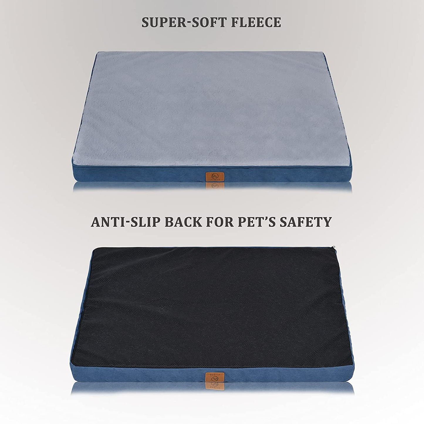 OLSAGO Large Dog Beds for Large Dogs, Egg-Crate Foam Dog Bed for Crate with Removable Washable Cover, Large Pet Bed Mat with Non-Slip Bottom