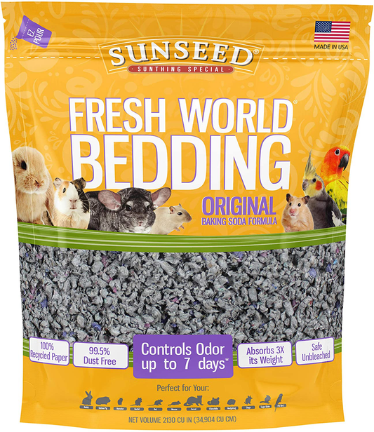 Sunseed 18222 Fresh World Bedding for Small Animals, Original Gray - 2130 Cubic Inch Animals & Pet Supplies > Pet Supplies > Small Animal Supplies > Small Animal Bedding Sunseed   