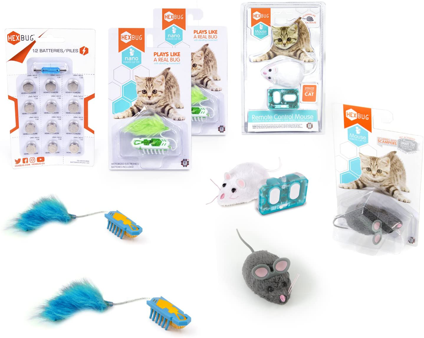 HEXBUG Deluxe Nano Cat Toy Pack plus Remote Control Animals & Pet Supplies > Pet Supplies > Cat Supplies > Cat Toys HEXBUG   