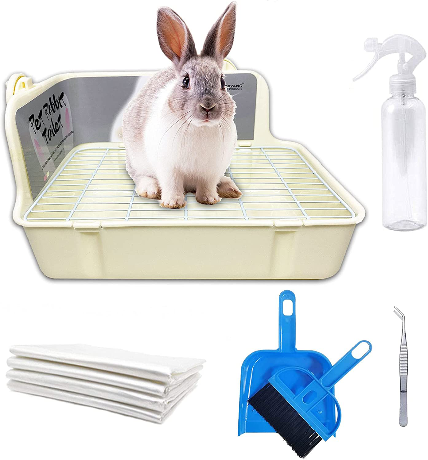 Kathson Rabbit Litter Box Toilet, Bunny Potty Trainer Corner Litter Pan Small Animal Disposable Liner Bedding Supplies for Guinea Pigs, Chinchilla, Ferret, Gerbil (Pink) Animals & Pet Supplies > Pet Supplies > Small Animal Supplies > Small Animal Bedding kathson White  