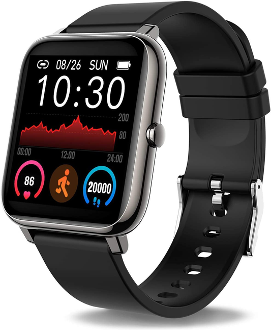Donerton Smart Watch, Fitness Tracker for Android Phones, Fitness Tracker with Heart Rate and Sleep Monitor, Activity Tracker with IP67 Waterproof Pedometer Smartwatch with Step Counter for Women Men Animals & Pet Supplies > Pet Supplies > Dog Supplies > Dog Treadmills Donerton Black  