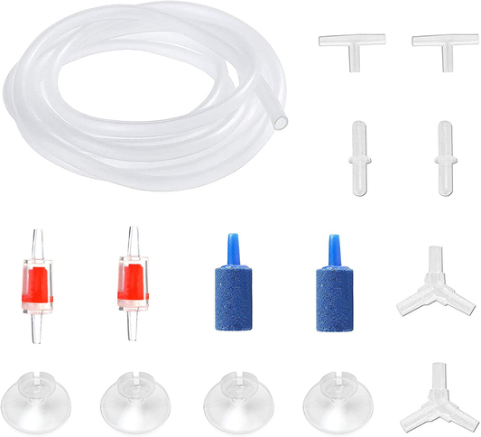 Dekago Aquarium Air Pump Accessories Kit with 80 Inch Standard Clear Airline Tubing, Air Stones, Check Valves, Suction Cups and Connectors for Fish Tank Animals & Pet Supplies > Pet Supplies > Fish Supplies > Aquarium & Pond Tubing DeKago   
