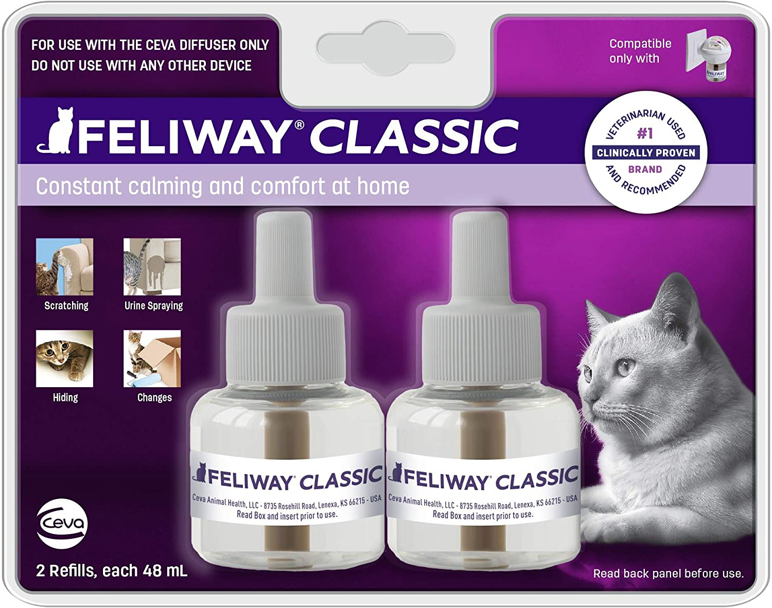 FELIWAY Classic Calming Diffuser Refill Animals & Pet Supplies > Pet Supplies > Bird Supplies > Bird Treats FELIWAY 2 CT  