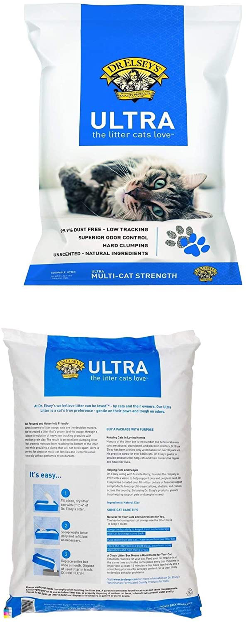 Dr.Elseys Feline Ultra Premium Clumping Cat Litter 40 Pound Bag Animals & Pet Supplies > Pet Supplies > Cat Supplies > Cat Litter Dr.Elsey's   
