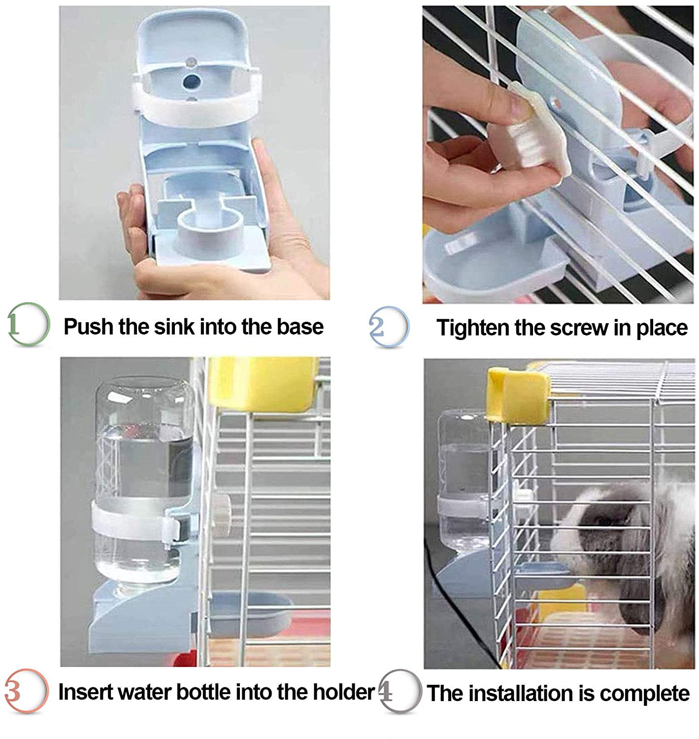 Kathson Rabbit Litter Box Toilet Pet Potty Trainer Cage Corner Tray Pan Litter Bedding Box Hanging Water Fountain Automatic Dispenser for Adult Guinea Pigs Rabbits Hamster Chinchilla Ferret Animals & Pet Supplies > Pet Supplies > Small Animal Supplies > Small Animal Bedding kathson   