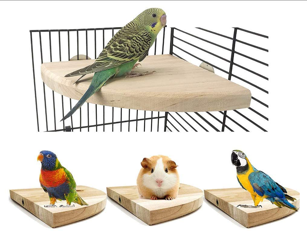 NAPURAL Wood Perch Bird Platform, Cage Accessories for Small Anminals Rat Hamster Gerbil Rat Mouse Lovebird Finches Conure Budgie Exercise Toy (7 Inches) Animals & Pet Supplies > Pet Supplies > Bird Supplies > Bird Ladders & Perches NAPURAL   