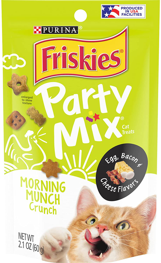 Purina Friskies Party Mix Cat Treats, Egg, Bacon & Cheese, 2.1 Ounce (Pack of 10)