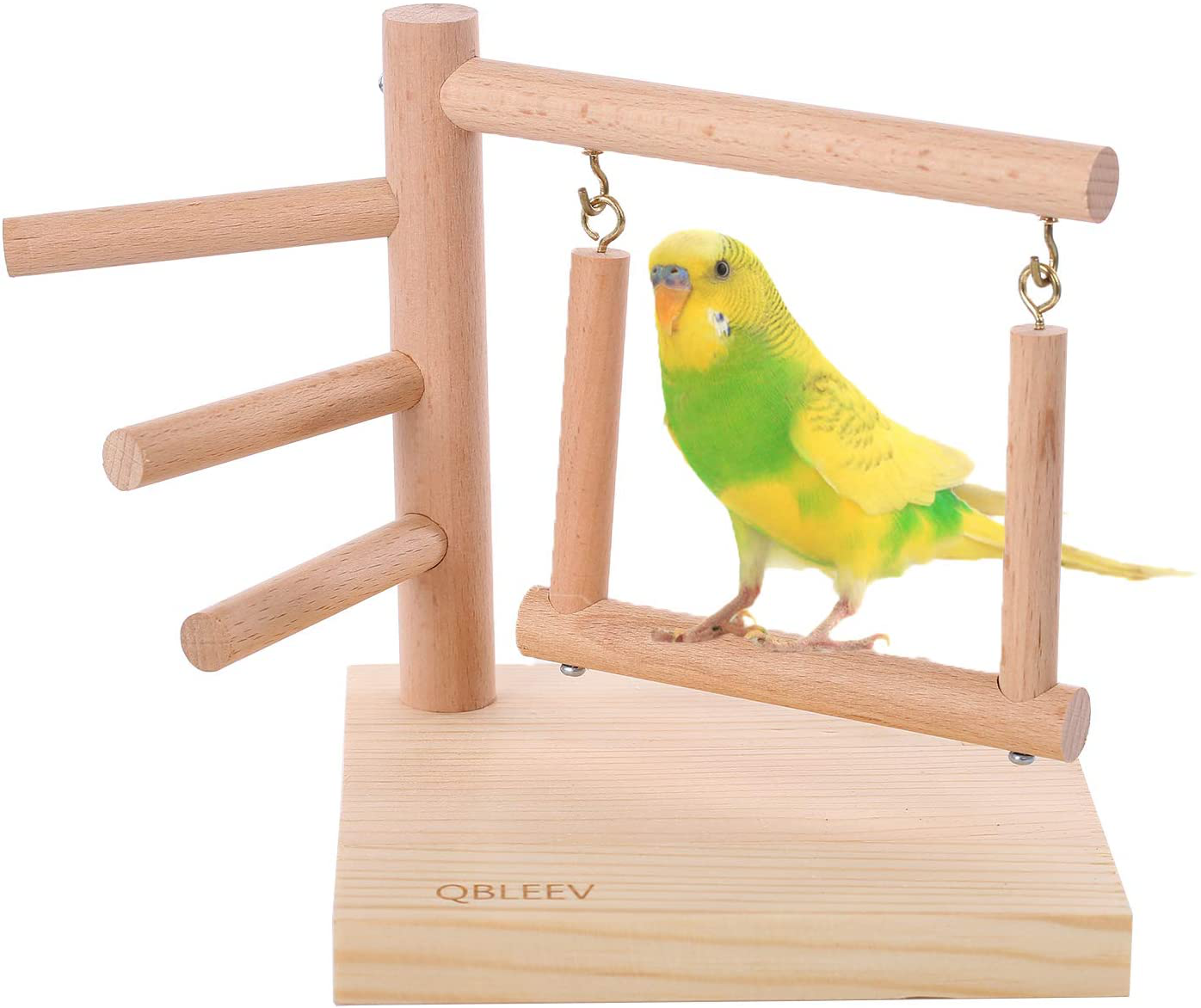 QBLEEV Bird Tabletop Play Stand，Parrots Portable Training Perches，Bird Cage Swing Toys Exercise Gym for Parakeets Cocktails Conures Budgies Lovebirds Animals & Pet Supplies > Pet Supplies > Bird Supplies > Bird Gyms & Playstands QBLEEV   