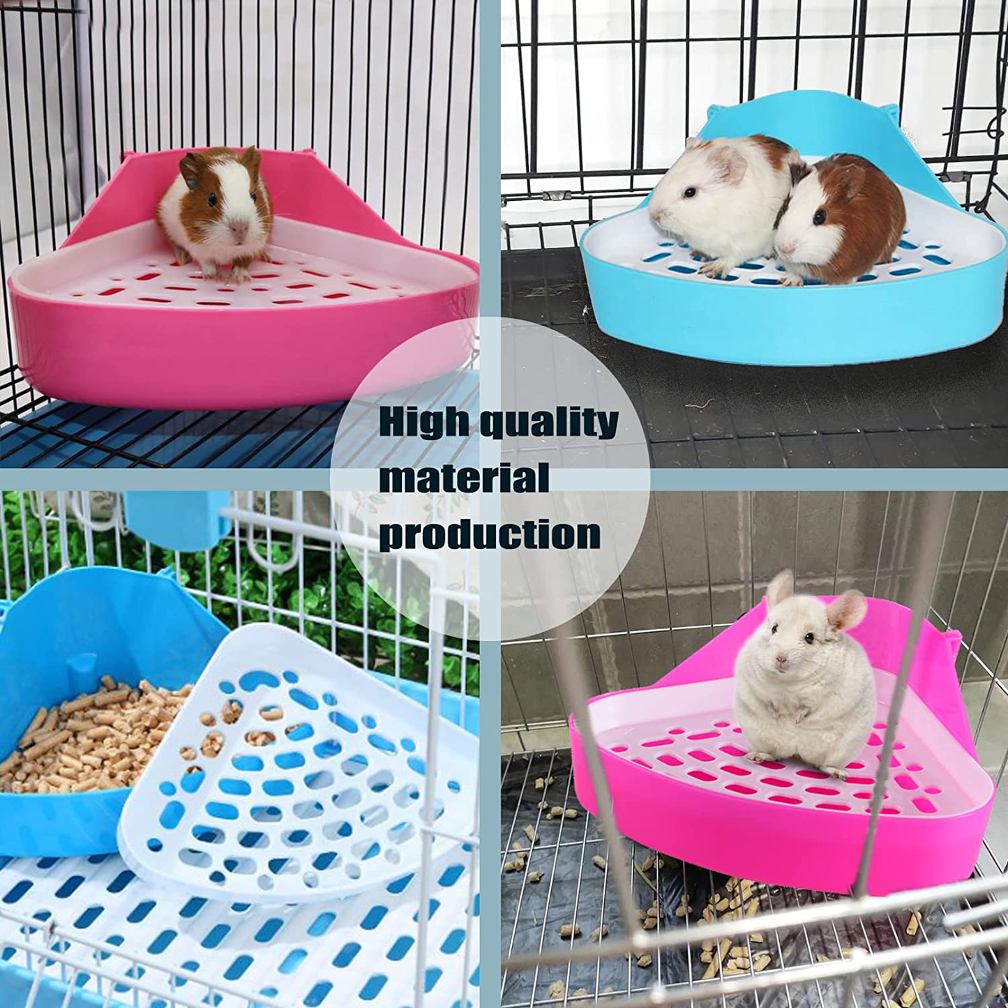 PINVNBY Guinea Pig Litter Box Triangle Potty Trainer Corner Litter Pan Bunny Litter Tray Hamster Plastic Corner Toilet Box for Chinchillas Ferret Small Animal Animals & Pet Supplies > Pet Supplies > Small Animal Supplies > Small Animal Bedding PINVNBY   