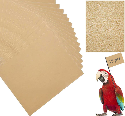 Gravel Paper for Bird Cage,Bird Cage Liner Gravel Paper Special for Bird Cage in Sea Sand-Great for Hard-Billed Birds Safe& Clean & Easy for Improved Digestion Animals & Pet Supplies > Pet Supplies > Bird Supplies > Bird Cage Accessories Firdnyohs 11" x 17"  