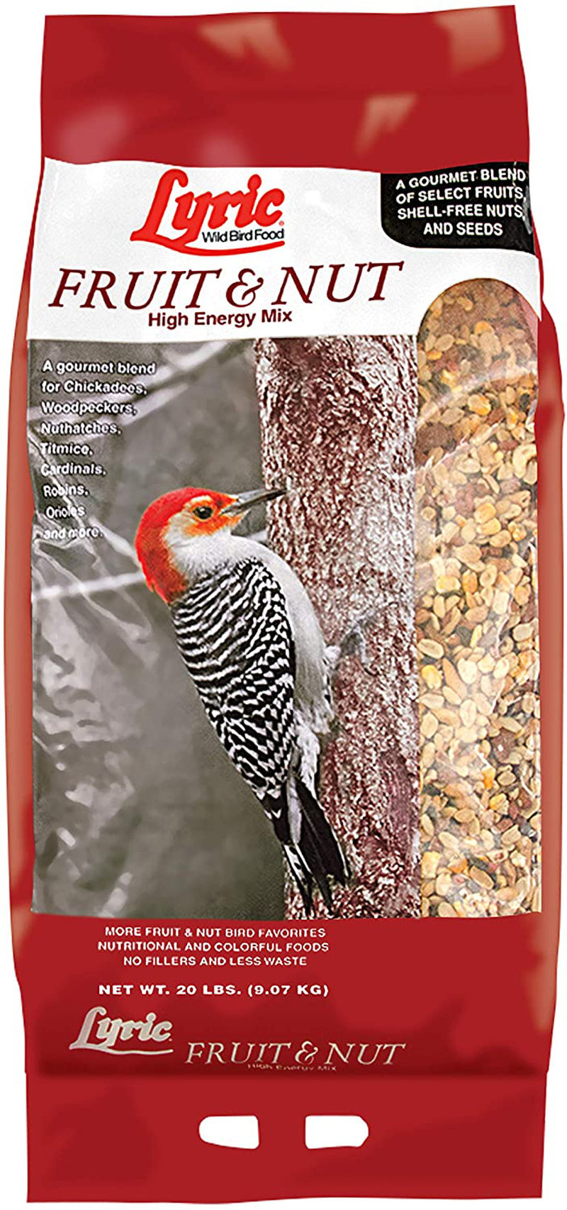 Lyric 2647417 Fruit & Nut High Energy Wild Bird Food, 20 Lb Animals & Pet Supplies > Pet Supplies > Bird Supplies > Bird Food Lyric Food 20 lb 