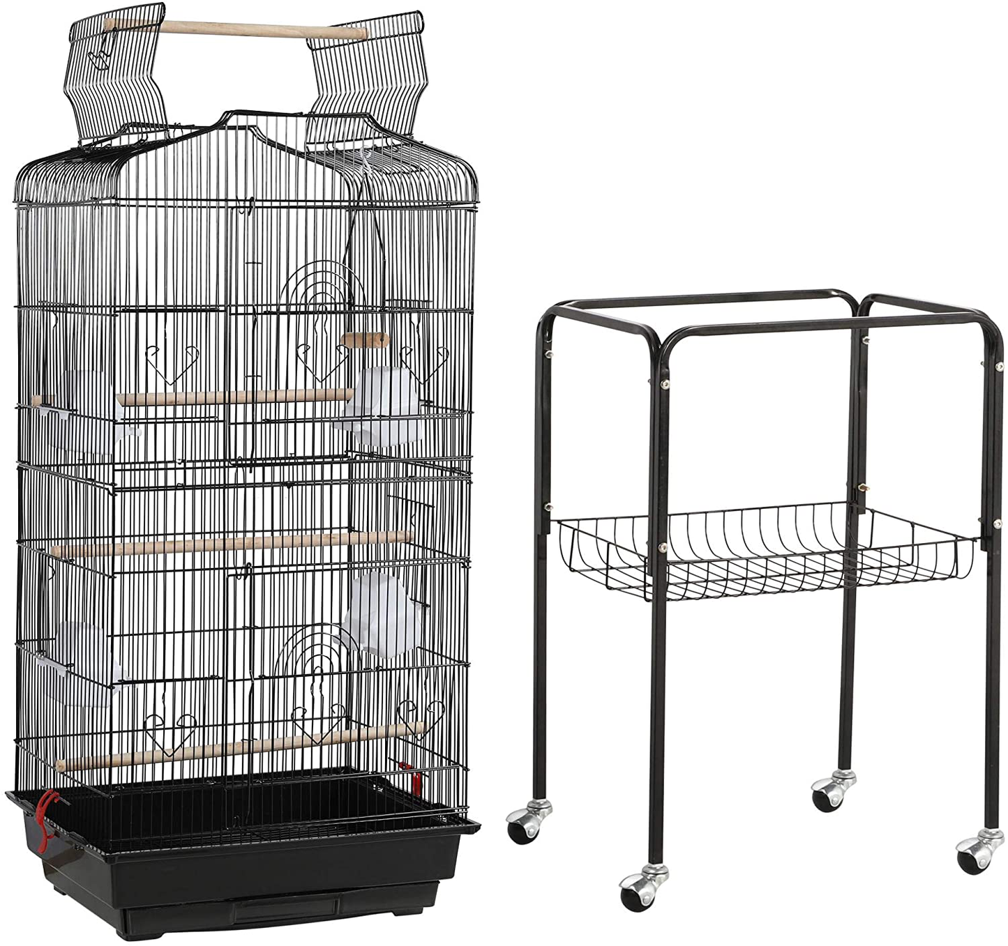 Topeakmart Open Top Medium Flight Bird Cage with Stand for Parakeets Animals & Pet Supplies > Pet Supplies > Bird Supplies > Bird Cages & Stands Topeakmart   