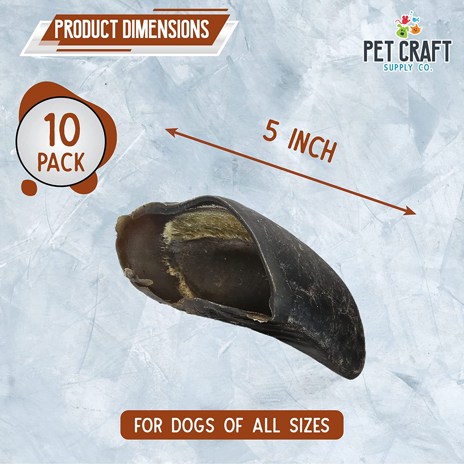 Pet Craft Supply All Natural Healthy Beef Hooves Bones Dog Chews Treats for Aggressive Chewers Long Lasting Rawhide Free Made in USA Premium Slow Roasted for Puppies Small Medium Large Dogs 10 Pack Animals & Pet Supplies > Pet Supplies > Small Animal Supplies > Small Animal Treats Pet Craft Supply   