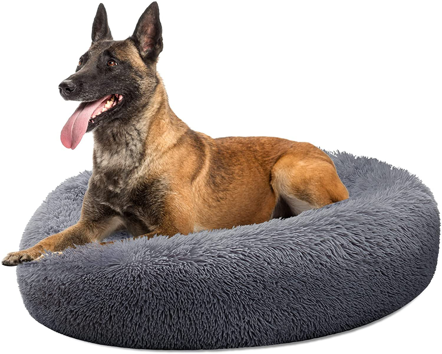 Dog Beds for for Small/ Medium Dogs Washable Cover, Comfortable High Pillow Donut Cuddler, Pet Bed Furniture, anti Anxiety, Warming Indoor round Pet Bed (23", 32", 39", 47", Grey)