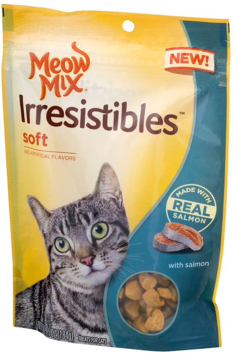 Meow Mix Irresistibles Soft Cat Treats with Real Salmon, 6.5 Oz. (203095) Animals & Pet Supplies > Pet Supplies > Cat Supplies > Cat Treats Meow Mix   