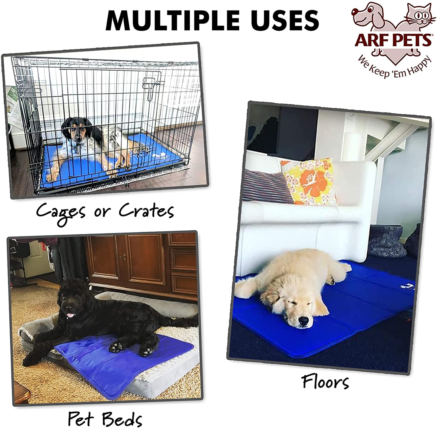 Arf Pets Pet Dog Self Cooling Mat Pad for Kennels, Crates and Beds 23X35