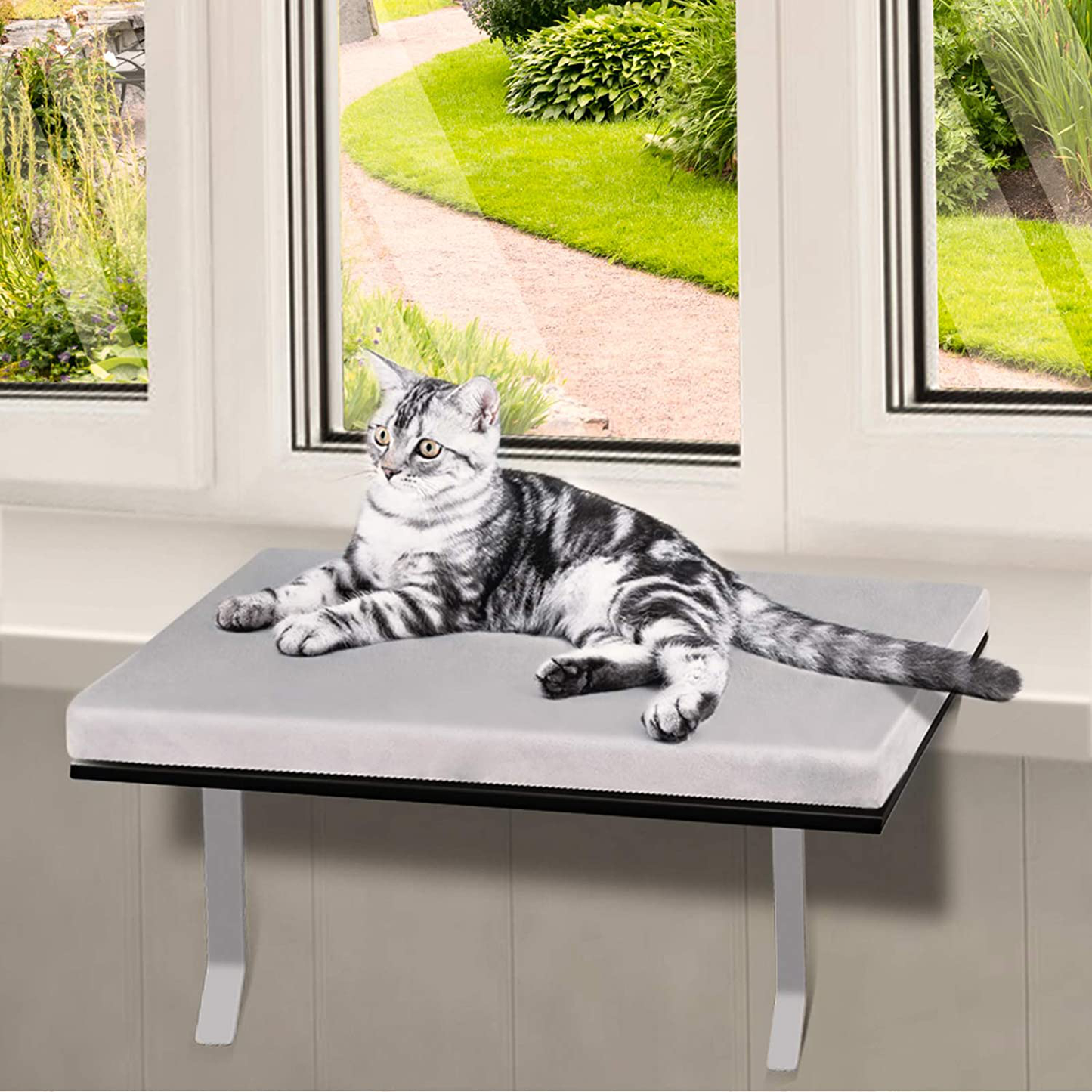 Topmart Pet Cat Window Seat Wall Mount Perch House Pets Furniture Saving Space All around 360° Sunbath for Cats,Durable Steady Cat Shelf for Kitten Animals & Pet Supplies > Pet Supplies > Cat Supplies > Cat Furniture Topmart   