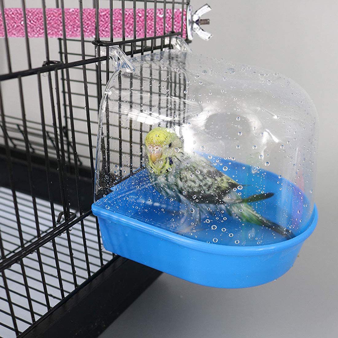 PINVNBY Parrot Bath Box Bird Bathtub Parakeet Bathing Tube with Bird Perches Stand Paw Grinding Cage Accessories Ideal for Small Brids Lovebirds Finches Canary(5 PCS Random Color) Animals & Pet Supplies > Pet Supplies > Bird Supplies > Bird Cage Accessories PINVNBY   