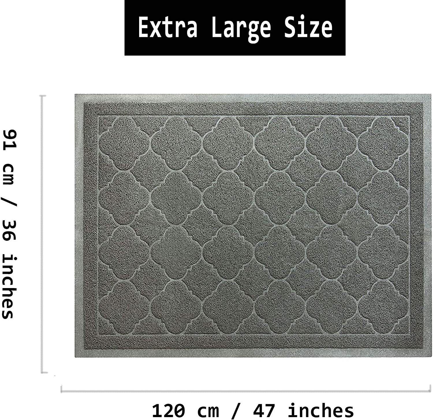 PETUPPY Premium Durable Cat Litter Mat, XL Size 47"X36"- No Phthalate- Non-Slip-Water Resistant- Easy to Clean-Soft on Kitty Paws-Traps Litter from Litter Box(Extra Large Gray Khaki) Animals & Pet Supplies > Pet Supplies > Cat Supplies > Cat Litter Box Mats PETUPPY   