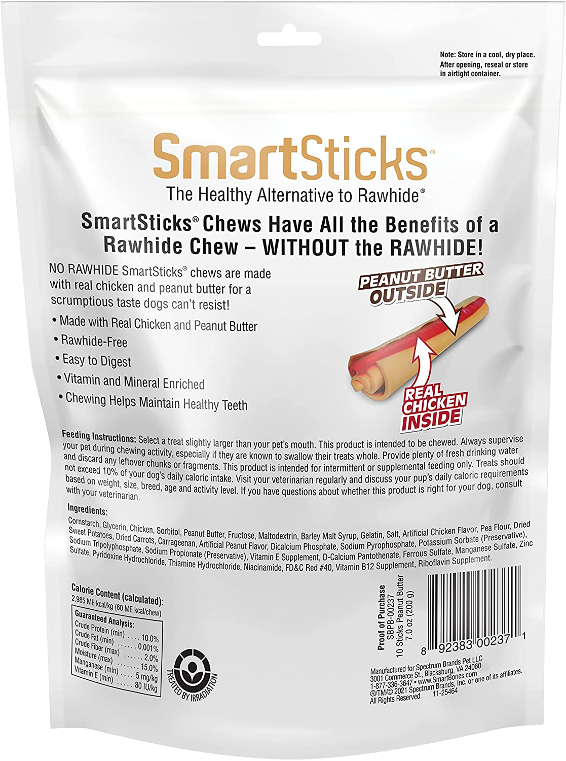 Smartbones Smartsticks, Treat Your Dog to a Rawhide-Free Chew Made with Real Meat and Vegetables Animals & Pet Supplies > Pet Supplies > Bird Supplies > Bird Treats SmartBones   